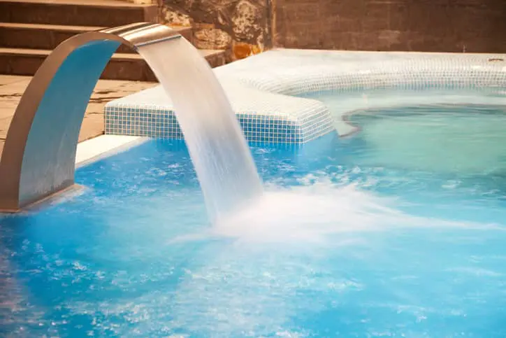 Swimming pool waterfalls in the hospitality industry